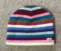 Carhartt Women’s Pink & Blue Stripped Winter Fitted Beanie