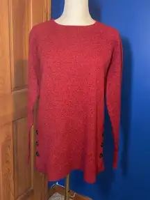 Pendleton 100% lambs wool red and black tunic sweater. Size small