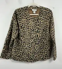 Womans Cathy By Cathy Daniel’s Long Sleeve Blazer 14 Brown Black Zip Up Slits