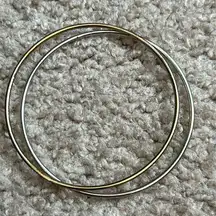 Set of 2‎ women’s vintage dainty silver/gold bangle bracelets one size