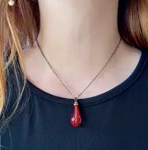 Red Gem Gold Necklace