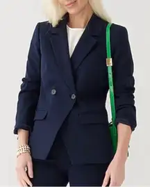 J. Crew Navy Devon Blazer in Bi-Stretch Cotton Blend - size 12
