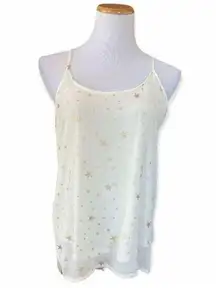 NWT Womens Charming Charlie Metallic Gold Star Racerback Tank Top - Sz S