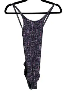 Gap High Neck Crossback Black Print One Piece Swimsuit Size Medium