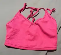 For Love & Lemons Eva Crop Top/Sports Bra pink small