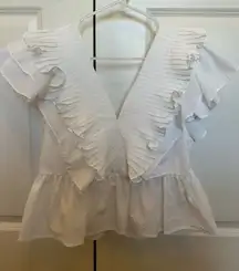 White Ruffle Top