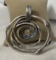 Vintage Premier Design Silver Swirl Pendant W/magnetic Bale