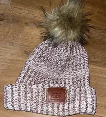 Love Your Melon Slouchy Pom Hat Heathered maroon