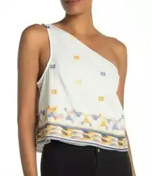 Free People NWT  Bali Baby Asymmetrical Tank - Ivory Combo - Medium