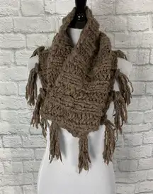 infinity knit scarf w/fringe ends one size