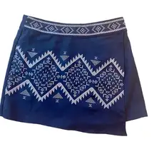 Blu Pepper  Miniskirt Embroidered Faux Wrap Boho Small