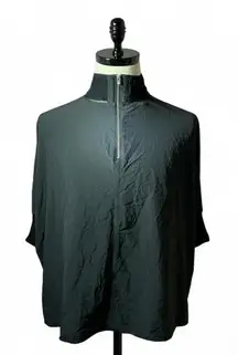 Athleta‎ XXS Black Ribbed Mock Neck Half Zip Pullover Poncho Top