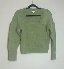 ROOLEE Dear Reader Long Sleeve Cropped‎ Square Neck Sweater Puffy Sleeve