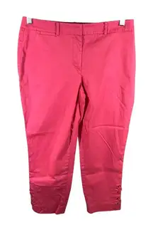 Talbots Petites Pink Cotton Blend Ankle Pants with Lace Up‎ Detail Size 6P
