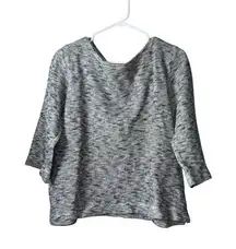 J. Jill Women's Gray Knit Pullover L 3/4 Sleeve Boat Neck