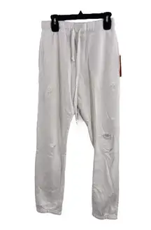 La Detresse White Sweatpants Distressed Small New