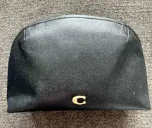 Coach Cosmetic Case Black Canvas With Gold C Logo