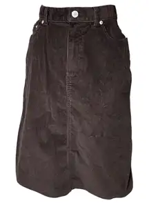 Lands End Corduroy Skirt Size 10 Regular Brown Midi A-Line Casual Classic‎