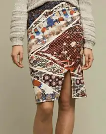 Maeve Multicolor Asian print Patchwork Pencil Skirt