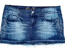Vintage Y2K Wallflower Bling Mini Jean Skirt