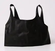 Fabletics Cropped Black‎ Scoop Neck Tank Top With Built-In Shelf Bra 1X