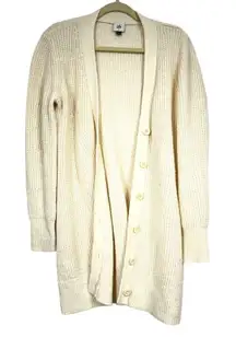 Cabi Cream Chunky Knit Cardigan Sweater Women S Duster Long Line Preppy Academia