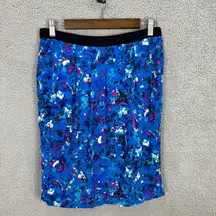Boden Skirt Women 6 Bold Blue Abstract Print Work‎ Y2K Artsy Dopamine Dressing