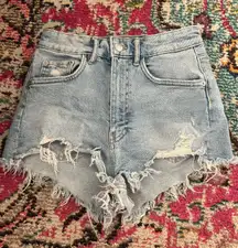 ZARA Distressed Jean Shorts