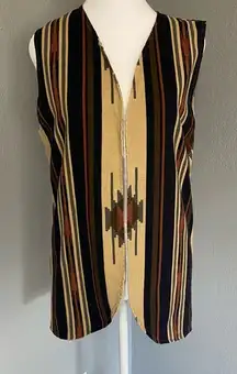 Vintage boho Vest Southwest Aztec Western Fall Vest Reversible Hippie S/M