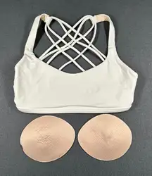 Lululemon Free To Be Bra Size 6 White Sports Bra Yoga Gym Workout Athleisure