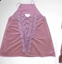 Velvet lace‎ back tank Sz S