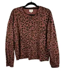 SUNDRY Women’s‎ Leopard Print Crewneck Sweatshirt Size XS Oversized Designer