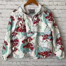 Levi's  Floral Print Cropped Windbreaker Hoodie Size XL Jacket Pullover Retro