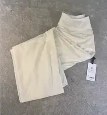 Athleta X Allyson‎ Felix Legend Track Pants Wide Leg Ivory Full Length Large NWT