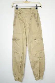 Aritzia Tna Womens Pants Cargo Jogger Cotton Twill Utility Pockets Brown XS