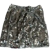 SheIn Silver Sequin Mini Skirt