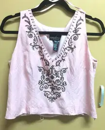 Petite Cropped Pink Tank