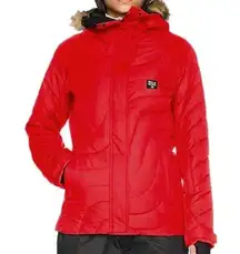 Billabong  Soffya Hooded Ski Snowboard Snow Puffer Jacket Poppy Red Size XS