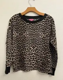 BETSEY JOHNSON BROWN ANIMAL PRINT PULLOVER SWEATER SMALL (L8)