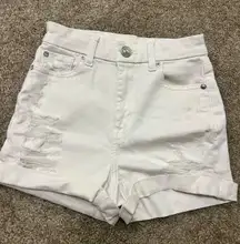 White  Jean Shorts