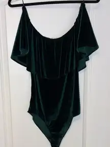 Lavender Field Dark Green Velvet Bodysuit