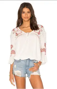 Chiquita Embroidered Peasant Blouse Top