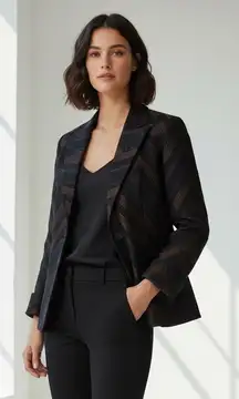 Akris Punto Cropped Zig Zag Chevron Blazer‎ Jacket Size 10 Evening Office Wear