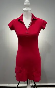 SALE! Red Vintage Tommy Jeans Y2K Polo Shirtdress Size S VGUC