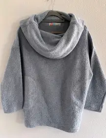 Free People Beach Sweater Womens Small Icy Blue Chunky Cowl Neck Coastal NWT