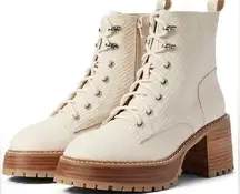MIA Elija Ivory Python Platform Combat Boots​
