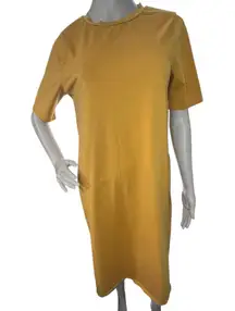 Bohme Mustard Yellow Short Sleeve Basic T-Shirt Midi Dress