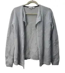 Boden Cardigan Sweater Small Gray Wool Mohair Open Front