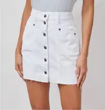 New RAILS White Canyon Jean Skirt Size 29 Denim Mini Pencil Raw Hem Buttons