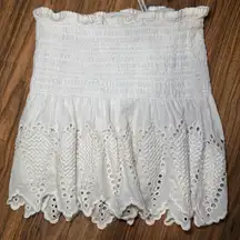 Ulla Johnson Top Beige Eyelet Embroidered‎ Size 2 Strapless